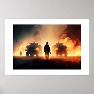 Poster Art Militäraktionsszene