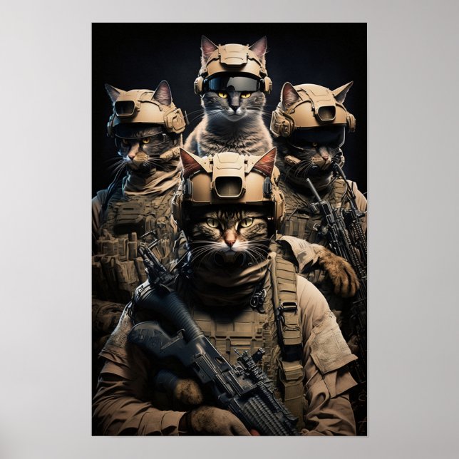 Poster Art Militärkatzen (Vorne)