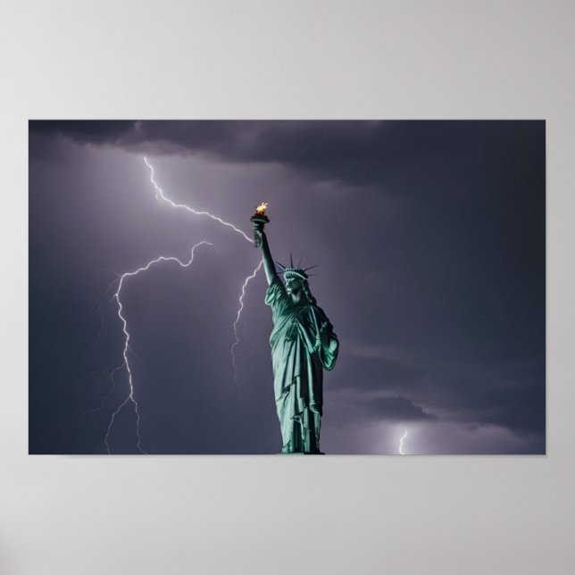 Poster Art mit originalem Statuen Liberty Design (Vorne)