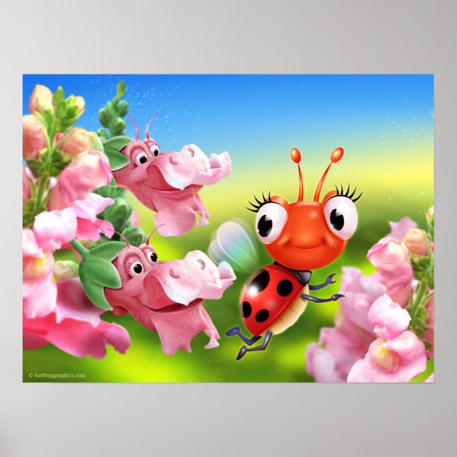 Poster Art niedlich Ladybug und Snap Dragons (Vorne)