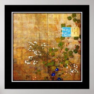 Poster asiatische Vintage-Kunst Suzuki Kiitsu, Jap