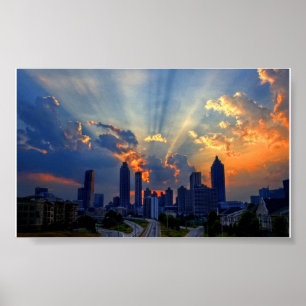 Poster - Atlanta Skyline bei Sunset