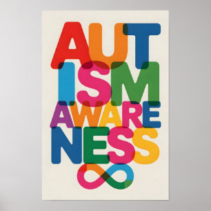 Poster Autismus Sensibilität Farbe Typografie Unen