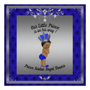 Poster Baby Shower Boy, Prince Baby Boy, blau,20x2