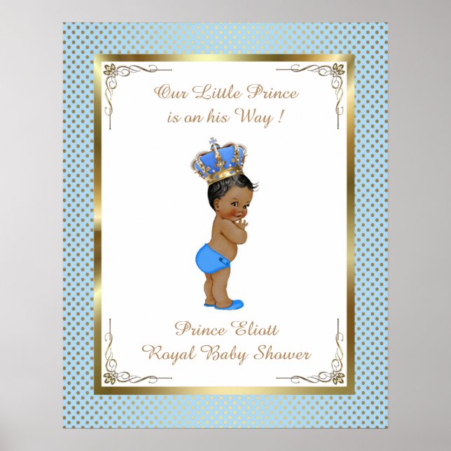 Poster Baby Shower Boy, Prince Junge, blau, 16x20 (Vorne)