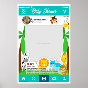 Póster Baby Shower Instagram Custom Selfie Frame Poster