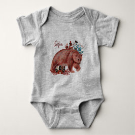 Poster Babydusche rot und blau mit Tieren Baby Strampler