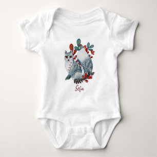 Poster Babyparty rot und blau mit Tieren Baby Strampler