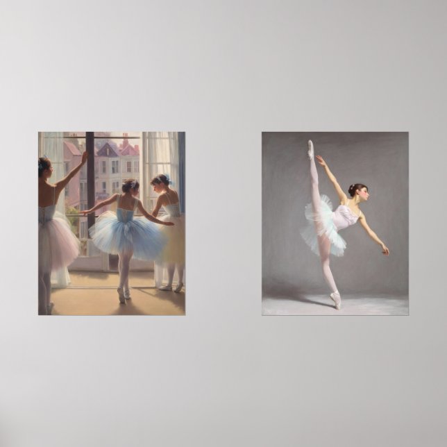 Póster Bailarinas frente a la ventana y Arabesco Bilderwand Sets (Vorderseite)