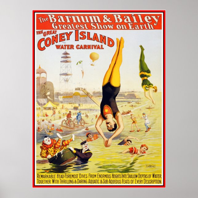 Poster Barnum & Bailey Circus Water Coney Island (Vorne)