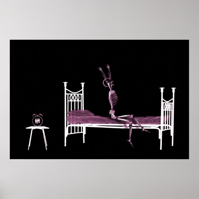Poster - Bedtime X-Ray Skeleton Black Pink (Vorne)