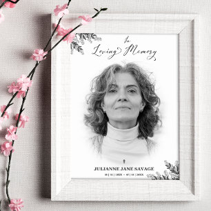 Póster Beerdigung Black Withe Foto Erinnerung Serv Poster