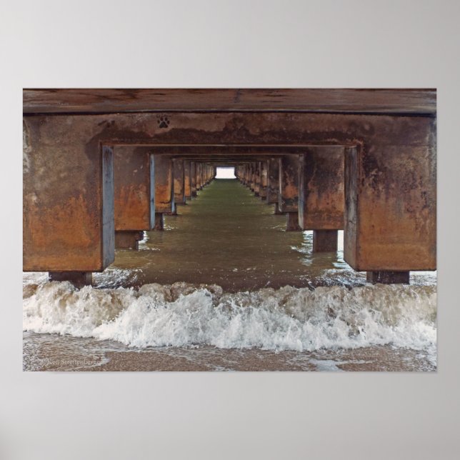 POSTER, "BENEATH HANALEI PIER" (KAUAI, HAWAII) POSTER (Vorne)