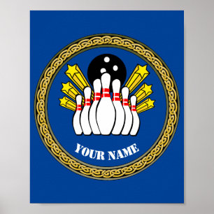 Poster - Benutzerdefinierter Bowling - Name hinzuf