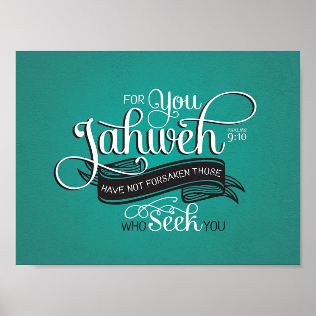 Poster Bibelschrift Psalms 9:10 Wall Art (Vorne)