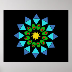 Poster - Blau und Grün Mandala