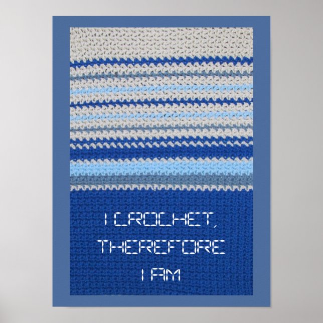 Poster - Blaue Streifen in Crochet (Vorne)