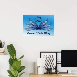Poster - Blaue Träume erheben sich