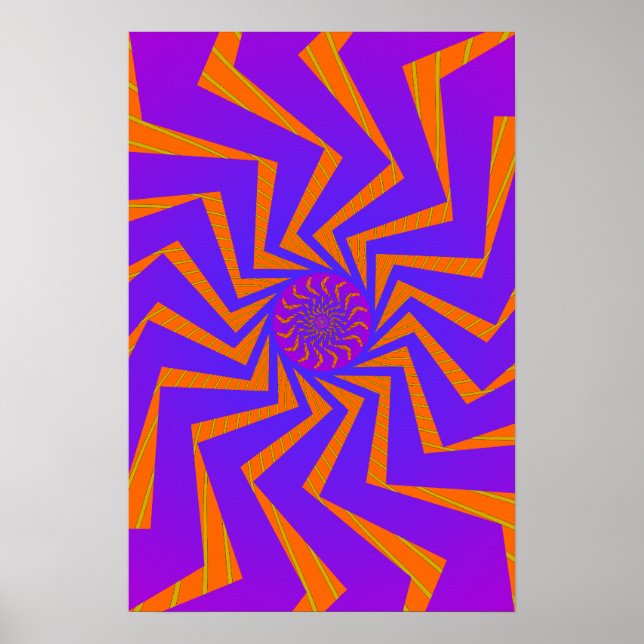 Poster: Blauer und orangefarbener Spiralgeflecht:  Poster (Vorne)