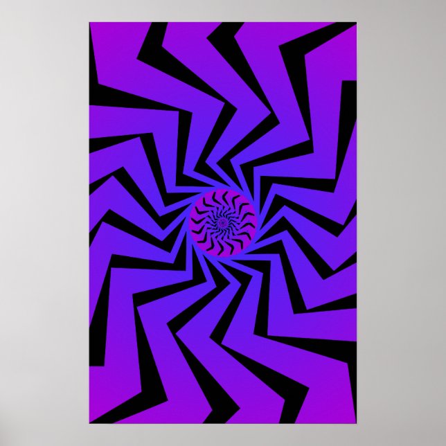 Poster: Blaues Spiralmuster: Zeichnend Vektor Poster (Vorne)