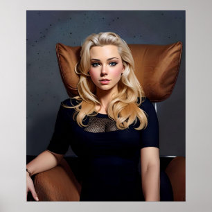 Poster - Blonde KI-generierte Frau Marilyn-Look