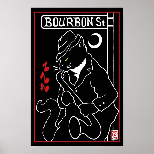 Poster "Bourbon St. Cat" (Vorne)