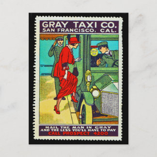 Poster Briefmarke Postcard Gray Taxi Co. SF Postkarte