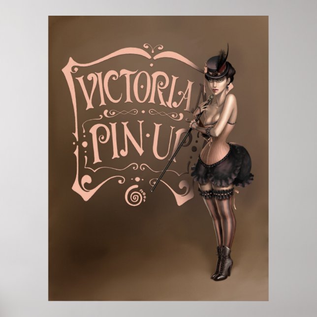 POSTER/CANVAS DRUCKEN ・ viktorianische Pinup Poster (Vorne)