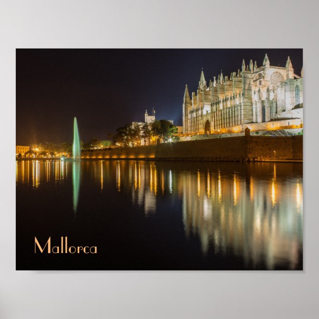 póster Catedral de Palma de Mallorca reflejada Poster (Vorne)