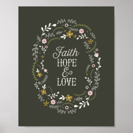 Poster Christlich Faith Hope Liebe Bible Scripting