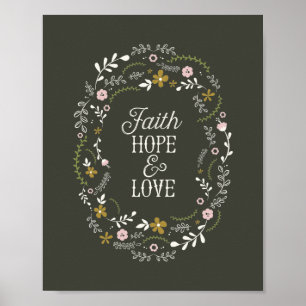 Poster Christlich Faith Hope Liebe Bible Scripting