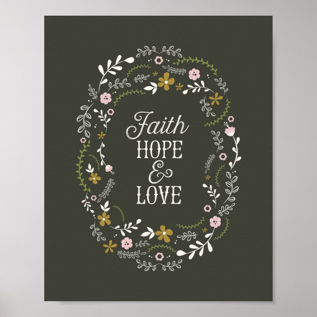 Poster Christlich Faith Hope Liebe Bible Scripting (Vorne)