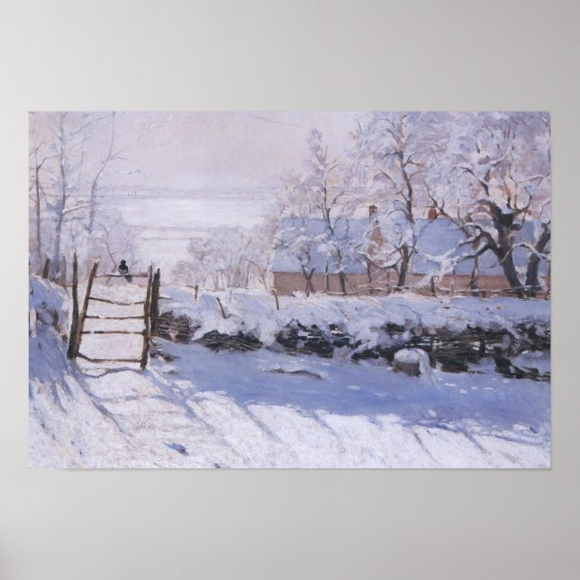 Poster Claude Monet The Magpie Winter Bird Lands (Vorne)