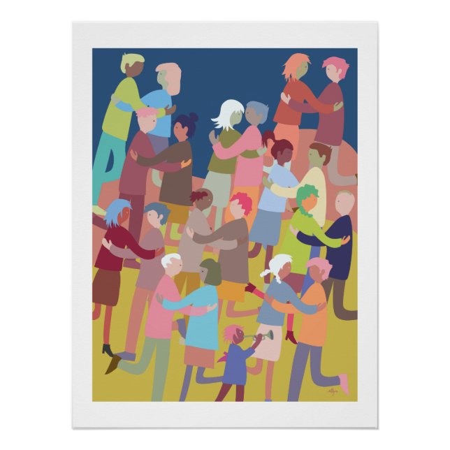 Poster colorful people dancing (Vorderseite)
