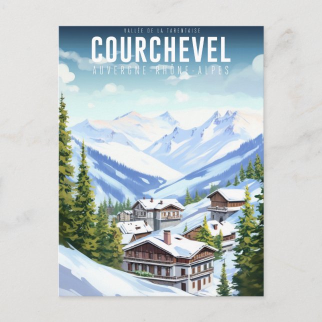 Poster Courchevel - Frankreich - Auvergne-Rhône-Al Postkarte (Vorderseite)