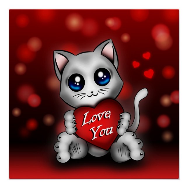 Poster Das Kätzchen liebt dich (Vorderseite)