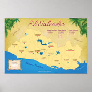 Poster de El Salvador, Departamentos