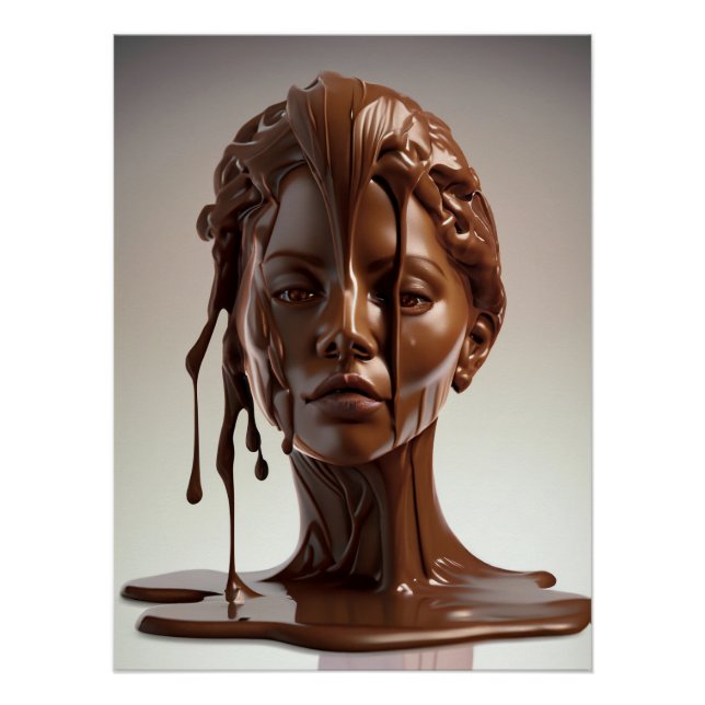 Poster de escultura humana de chocolate derretido (Vorderseite)