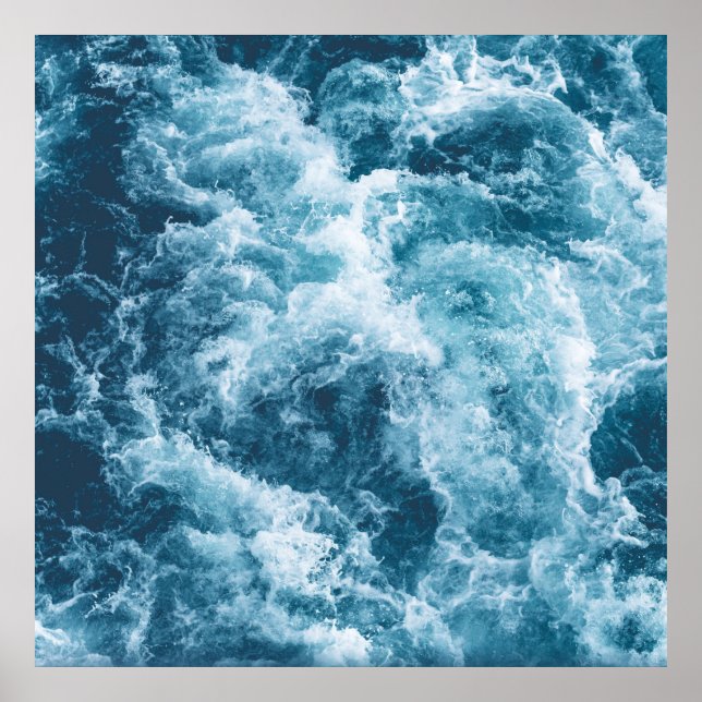 Poster "Deep Blue Ocean Waves" (Vorne)