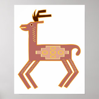 Poster Deer Native American