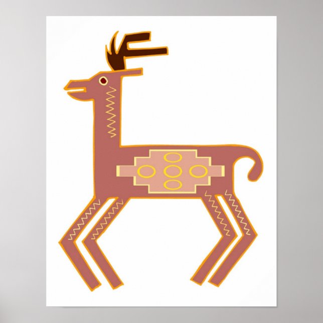 Poster Deer Native American (Vorne)