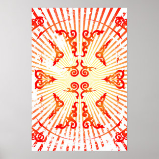 Poster: Dekorative Spiralen und Linien Poster