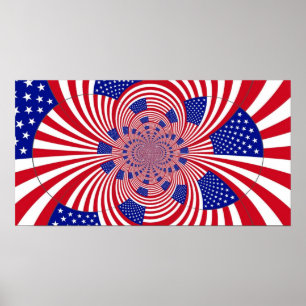 Poster der amerikanischen Flagge Kaleidoskop
