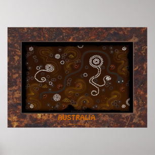 Poster der australischen Aborigine-Wüstenkunst IV