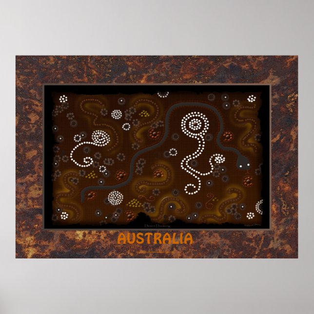 Poster der australischen Aborigine-Wüstenkunst IV (Vorne)