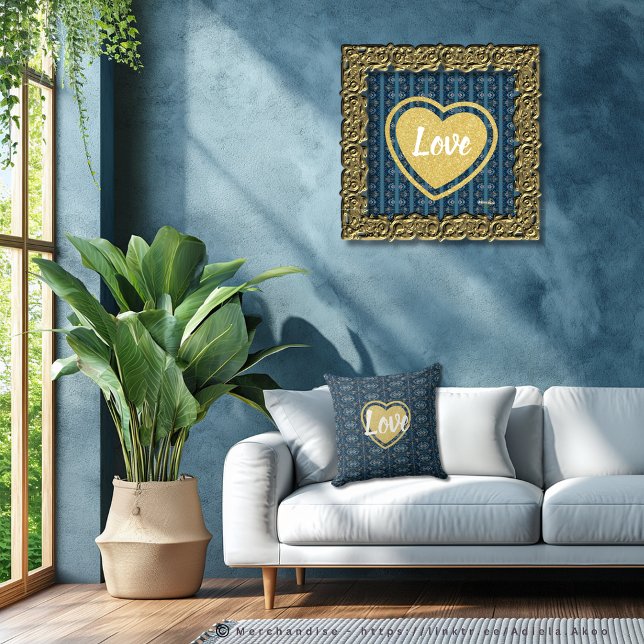 Poster der blauen Streifen Liebe von Poet A (Love Poster & Throw Pillow designd by Poet Adiela Akoo. LOVE it? GET it! Browse my store 4 gr8t buys)