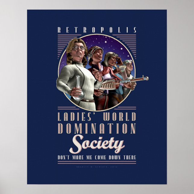 Poster der Damenwelt-Domination-Gesellschaft (16x2 (Vorne)