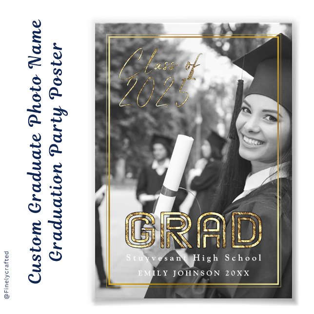 Poster der Foto-Graduierungspartei für benutzerdef (Von Creator hochgeladen)