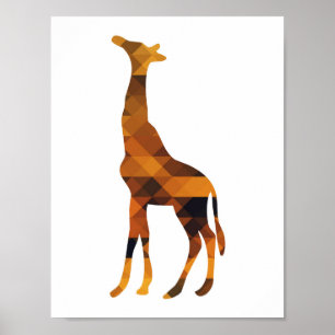 Poster der geometrischen Giraffe-Silhouette