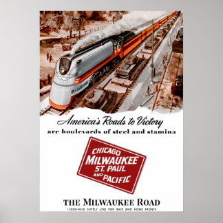 Poster der Milwaukee Road zum Zweiten Weltkrieg